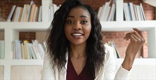 Psychologist with positive facial expression