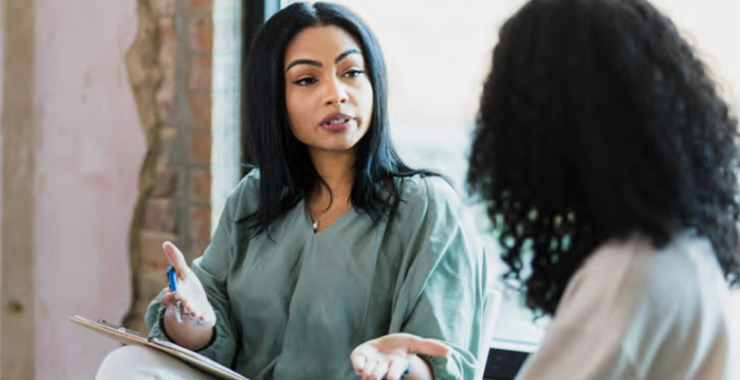 professional woman having a conversation with a patient