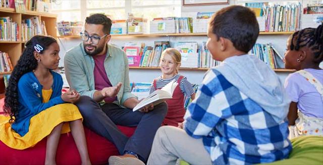 teacher reading to children