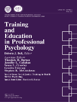 Cover of Social Justice Training in Health Service Psychology (special issue of Training and Education in Professional Psychology, May 2020)