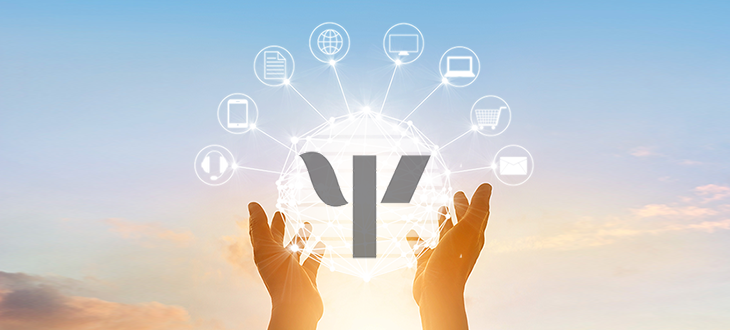 hands holding APA logo with media devices and other icons radiating out