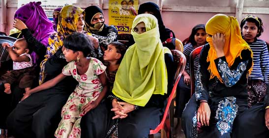 Rohingya Refugees attending a meeting at a One-stop Crisis Cell.  Photo by Raphael Gunner, PhD