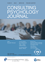 Cover of Consulting Psychology Journal (medium)