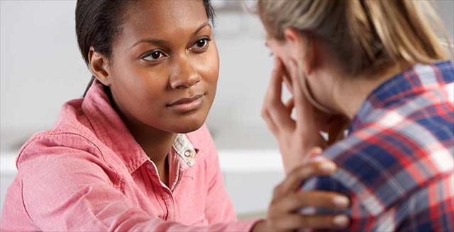 trauma counselor and patient
