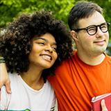 Young couple with learning disabilities spends time together.