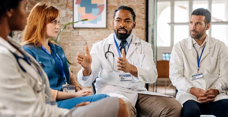 Doctor talking to a patient