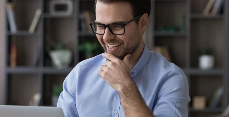 man with laptop
